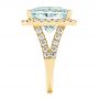 18k Yellow Gold 18k Yellow Gold Custom Aquamarine And Diamond Fashion Ring - Side View -  104053 - Thumbnail