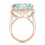 18k Rose Gold 18k Rose Gold Custom Aquamarine And Diamond Halo Fashion Ring - Front View -  101686 - Thumbnail