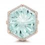 18k Rose Gold 18k Rose Gold Custom Aquamarine And Diamond Halo Fashion Ring - Top View -  101686 - Thumbnail