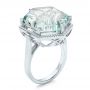  Platinum Platinum Custom Aquamarine And Diamond Halo Fashion Ring - Three-Quarter View -  101686 - Thumbnail