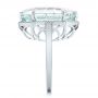  Platinum Platinum Custom Aquamarine And Diamond Halo Fashion Ring - Side View -  101686 - Thumbnail