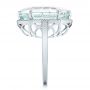  Platinum Platinum Custom Aquamarine And Diamond Halo Fashion Ring - Side View -  101686 - Thumbnail