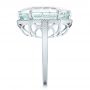 14k White Gold 14k White Gold Custom Aquamarine And Diamond Halo Fashion Ring - Side View -  101686 - Thumbnail