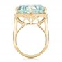 18k Yellow Gold 18k Yellow Gold Custom Aquamarine And Diamond Halo Fashion Ring - Front View -  101686 - Thumbnail