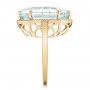 14k Yellow Gold 14k Yellow Gold Custom Aquamarine And Diamond Halo Fashion Ring - Side View -  101686 - Thumbnail