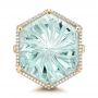 14k Yellow Gold 14k Yellow Gold Custom Aquamarine And Diamond Halo Fashion Ring - Top View -  101686 - Thumbnail