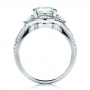  Platinum Custom Aquamarine And Diamond Ring - Front View -  1445 - Thumbnail