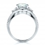  Platinum Custom Aquamarine And Diamond Ring - Front View -  1445 - Thumbnail