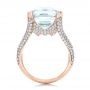 14k Rose Gold 14k Rose Gold Custom Aquamarine And Pave Diamond Ring - Front View -  101982 - Thumbnail