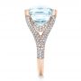 14k Rose Gold 14k Rose Gold Custom Aquamarine And Pave Diamond Ring - Side View -  101982 - Thumbnail