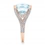 14k Rose Gold 14k Rose Gold Custom Aquamarine And Pave Diamond Ring - Side View -  101982 - Thumbnail