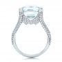 18k White Gold Custom Aquamarine And Pave Diamond Ring - Front View -  101982 - Thumbnail