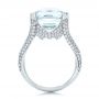 14k White Gold 14k White Gold Custom Aquamarine And Pave Diamond Ring - Front View -  101982 - Thumbnail