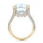 18k Yellow Gold 18k Yellow Gold Custom Aquamarine And Pave Diamond Ring - Front View -  101982 - Thumbnail