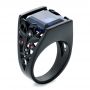  Platinum Platinum Custom Black Ceramic Plated Sapphire Ruby And Diamond Fashion Ring - Three-Quarter View -  102847 - Thumbnail