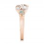 18k Rose Gold 18k Rose Gold Custom Blue Sapphire Opal And Diamond Ring - Side View -  102075 - Thumbnail