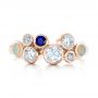 18k Rose Gold 18k Rose Gold Custom Blue Sapphire Opal And Diamond Ring - Top View -  102075 - Thumbnail