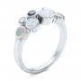  Platinum Custom Blue Sapphire Opal And Diamond Ring - Three-Quarter View -  102075 - Thumbnail