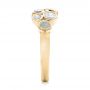 14k Yellow Gold 14k Yellow Gold Custom Blue Sapphire Opal And Diamond Ring - Side View -  102075 - Thumbnail