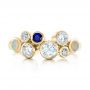 14k Yellow Gold 14k Yellow Gold Custom Blue Sapphire Opal And Diamond Ring - Top View -  102075 - Thumbnail