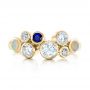 18k Yellow Gold 18k Yellow Gold Custom Blue Sapphire Opal And Diamond Ring - Top View -  102075 - Thumbnail