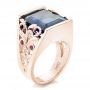 18k Rose Gold 18k Rose Gold Custom Blue Sapphire Ruby And Diamond Fashion Ring - Three-Quarter View -  102596 - Thumbnail