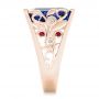 14k Rose Gold 14k Rose Gold Custom Blue Sapphire Ruby And Diamond Fashion Ring - Side View -  102596 - Thumbnail