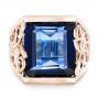 18k Rose Gold 18k Rose Gold Custom Blue Sapphire Ruby And Diamond Fashion Ring - Top View -  102596 - Thumbnail