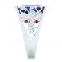 18k White Gold 18k White Gold Custom Blue Sapphire Ruby And Diamond Fashion Ring - Side View -  102596 - Thumbnail