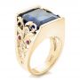 14k Yellow Gold 14k Yellow Gold Custom Blue Sapphire Ruby And Diamond Fashion Ring - Three-Quarter View -  102596 - Thumbnail