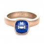 14k Rose Gold 14k Rose Gold Custom Blue Sapphire Solitaire Ring - Flat View -  1266 - Thumbnail