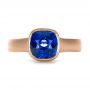 14k Rose Gold 14k Rose Gold Custom Blue Sapphire Solitaire Ring - Top View -  1266 - Thumbnail