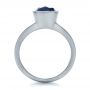 14k White Gold Custom Blue Sapphire Solitaire Ring - Front View -  1266 - Thumbnail