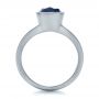 18k White Gold 18k White Gold Custom Blue Sapphire Solitaire Ring - Front View -  1266 - Thumbnail