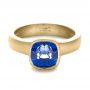 18k Yellow Gold 18k Yellow Gold Custom Blue Sapphire Solitaire Ring - Flat View -  1266 - Thumbnail