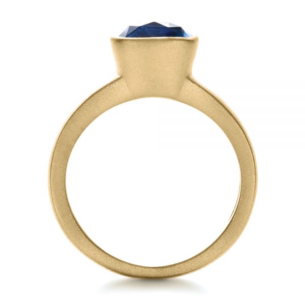 18k Yellow Gold 18k Yellow Gold Custom Blue Sapphire Solitaire Ring - Front View -  1266