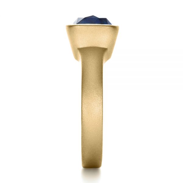 14k Yellow Gold 14k Yellow Gold Custom Blue Sapphire Solitaire Ring - Side View - 1266