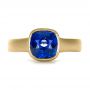 18k Yellow Gold 18k Yellow Gold Custom Blue Sapphire Solitaire Ring - Top View -  1266 - Thumbnail