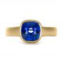 14k Yellow Gold 14k Yellow Gold Custom Blue Sapphire Solitaire Ring - Top View -  1266 - Thumbnail