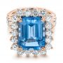 14k Rose Gold 14k Rose Gold Custom Blue Spinel And Diamond Ring - Flat View -  102126 - Thumbnail