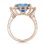 18k Rose Gold 18k Rose Gold Custom Blue Spinel And Diamond Ring - Front View -  102126 - Thumbnail