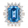 18k Rose Gold 18k Rose Gold Custom Blue Spinel And Diamond Ring - Top View -  102126 - Thumbnail