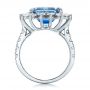14k White Gold Custom Blue Spinel And Diamond Ring - Front View -  102126 - Thumbnail