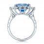 18k White Gold 18k White Gold Custom Blue Spinel And Diamond Ring - Front View -  102126 - Thumbnail