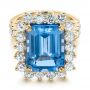 18k Yellow Gold 18k Yellow Gold Custom Blue Spinel And Diamond Ring - Flat View -  102126 - Thumbnail