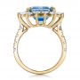 14k Yellow Gold 14k Yellow Gold Custom Blue Spinel And Diamond Ring - Front View -  102126 - Thumbnail
