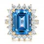 18k Yellow Gold 18k Yellow Gold Custom Blue Spinel And Diamond Ring - Top View -  102126 - Thumbnail