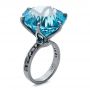  18K Gold 18K Gold Custom Blue Topaz And Black Diamond Fashion Ring - Three-Quarter View -  101530 - Thumbnail