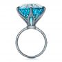  18K Gold 18K Gold Custom Blue Topaz And Black Diamond Fashion Ring - Front View -  101530 - Thumbnail