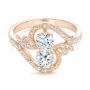 18k Rose Gold 18k Rose Gold Custom Diamond Arts And Crafts Style Fashion Ring - Flat View -  102478 - Thumbnail